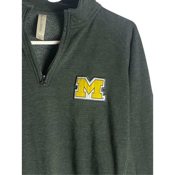 Love Ouray University of Michigan Quarter Zip Pullover Womens XL Dark Heather Gr - Picture 3 of 5